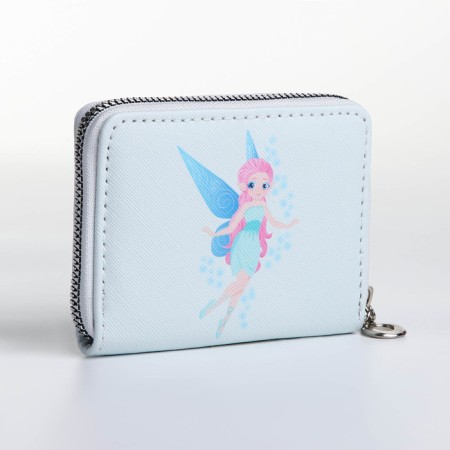 Lightning wallet, card for cards, for coins, color light blue-2