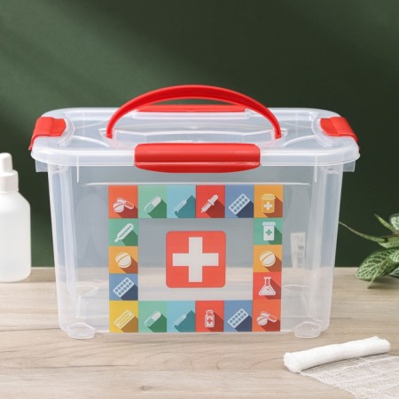 Economic storage box "Pharmacy", 5.5 l, drawing mix-2