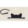 Black cosmetic bag, "cat peeps out"