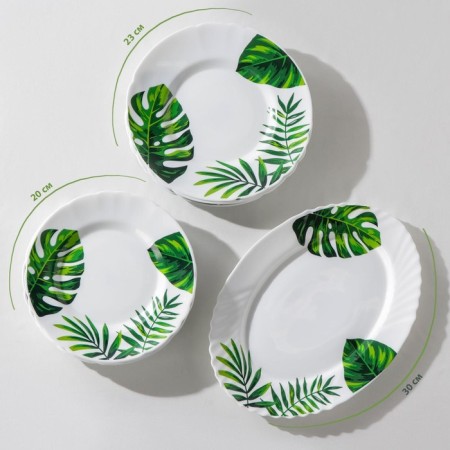Service table "Fern sheet", 37 items, glass ceramics-1