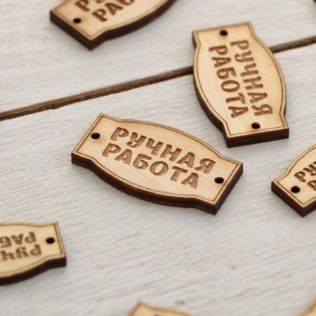 Set of tags 20pcs, “handmade” rectangle, 10pcs 2.6x1.5, 10-° C-3.5x2cm-1