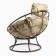 Armchair "Papasan" mini, with beige pillow, 81x68x77cm