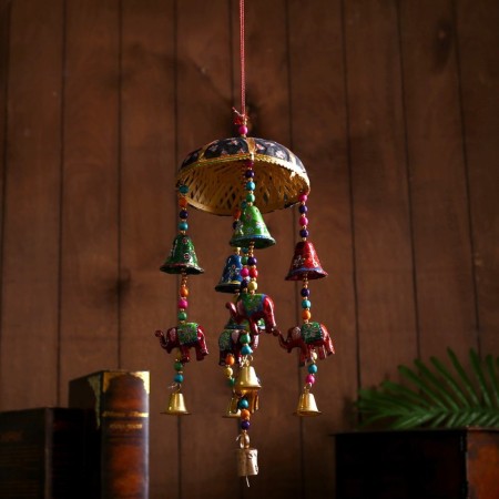 Interior suspension with bells "Elephants" 15x15x34 cm mix-4