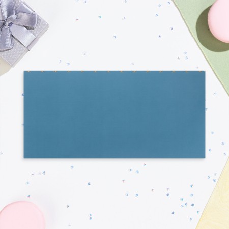 Money envelope "With the best wishes!" Blue, soft-tach, embossing, 19 x 9 cm-2