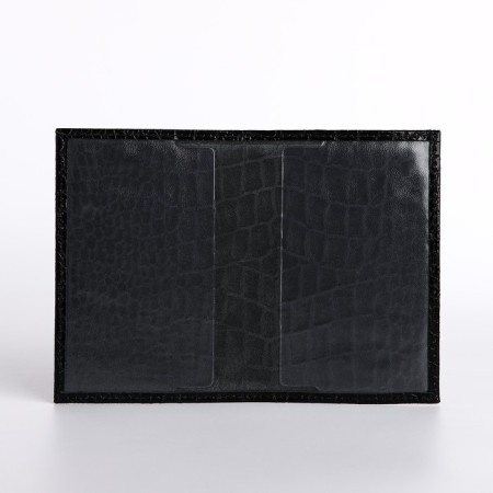 Passport cover, crocodile, black color-4