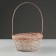 Wicker basket, d23 x 17 x 10/36 cm, peach, bamboo