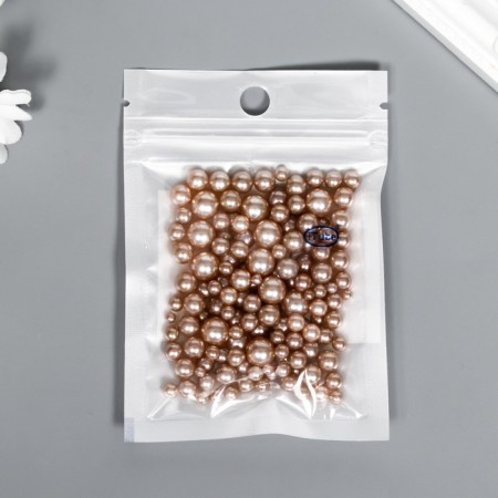 Decor for creativity plastic "Balls. Coffee" d = 3-8 mm, set 10 grams-2