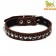 Leather collar on synthetic winterizer "Hedgehog", 56 x 2.5 cm, Osh 35-45 cm, brown