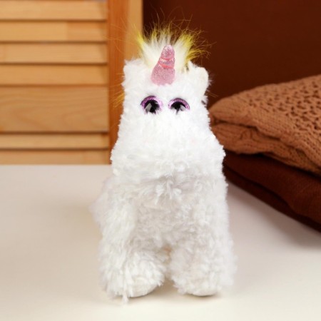 Soft toy "Unicorn", 23 cm, white color-1
