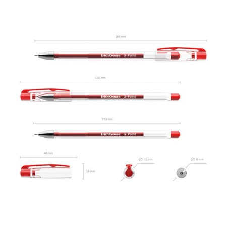 Gel pen Erichkrause G-Point, red ink, node 0.38 mm, letter line length 500 meters-5