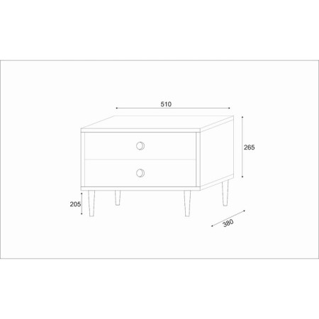 Tumbling bedside Astoria 2, 510x380x530, graphite/eichoria MDF 19mm-4