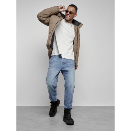 Male winter jacket, size 52, brown color-16