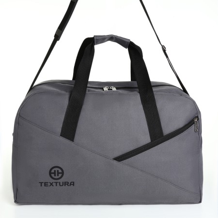 Road bag, textura, large size, color gray-1