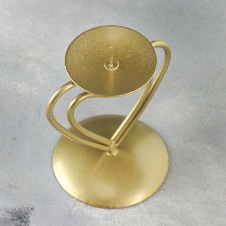 Glamur candlestick Metal for one candle, 9x10.2 cm, gold-3