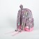Baby backpack on lightning, external pocket, reflective strip, gray/pink color