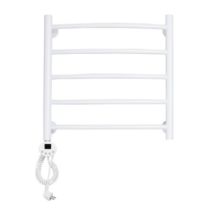 Domoterm electric heated towel rail "Calipso" P5, 500x500 mm, left, white matte-1