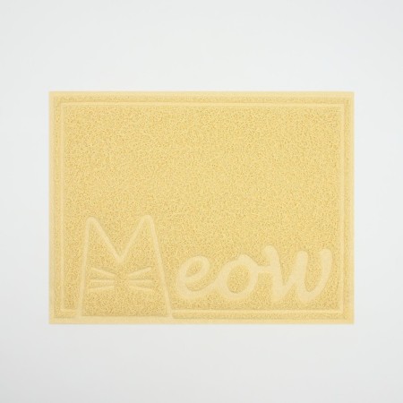2-in-1 rug for a bowl/animal toilet 40 x 30 cm Meow, beige-2