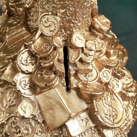 The piggy bank "Snake is funny" 20x12cm, gold-3