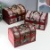 Casket Wood Equrated "Flowers and Cities" MICS chest 15x22x15.5 cm