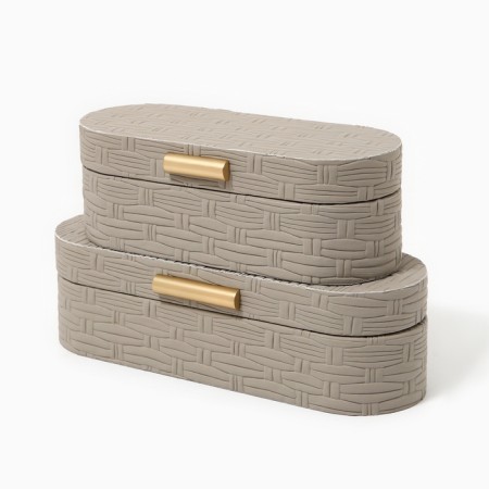 The casket for jewelry "weaving" eco -leather, set 2 pcs.