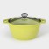 Trendy Style, 3 liter pan, glass cover, anti -stick coating, green color