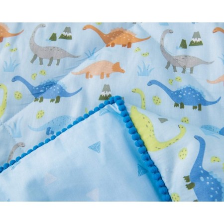 Children's set with blanket "Dinosaurus", size 160x220 cm, 160x230 cm, 50x70 cm, blue color-3