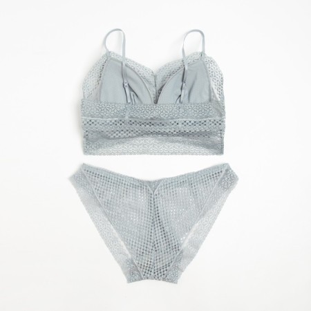 Lower linen women: top and panties, color gray-blue, size 42-44-2