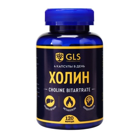 Choline GLS for brain and weight loss, 120 capsules of 400 mg-3