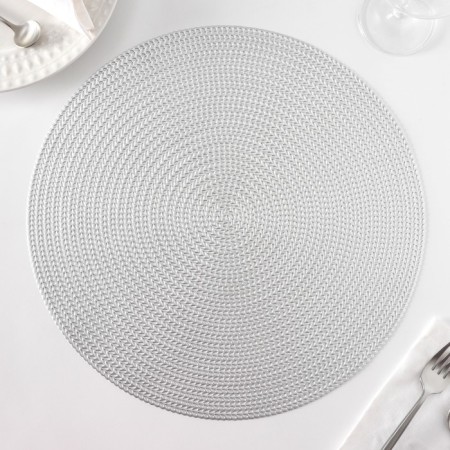 Set of serving napkins on the table "Trinity", d = 38 cm, 4 pcs, the color of silver-4