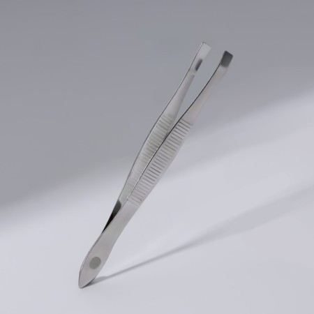 Pinzet straight, wide, 8.5 cm, silver color-1
