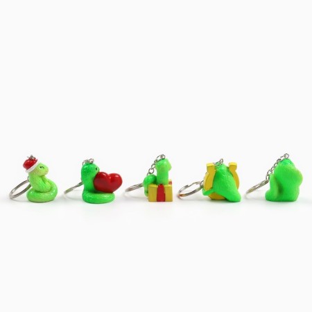 New Year's keychain for keys, voluminous "New Year: New Year Mix" New Year: 5 pcs-2