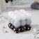 Figure Aromatic candle with a whip "Babble Cube", 6 cm, white-black, skin and cookies