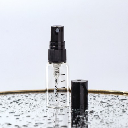 A bottle for storage, with a spray, packing 10 pcs, 5 ml, black/transparent color-2