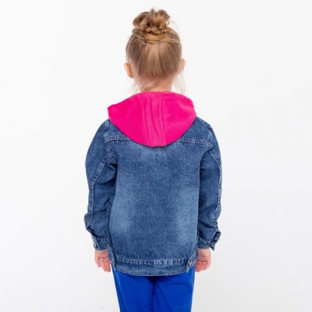 Denim jacket for girls, blue color, height 116 cm-7