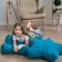 Decorative pillow "Stars", size 55x55x12 cm, turquoise color