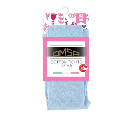 Children's tights Omsa Kids Collant 12a11-2 with an openwork pattern Blu Chiaro, size 116-122