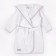 Waffle hood with a hood, height 122-128 cm, white color