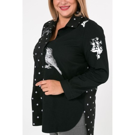 Female shirt, size 52, black color-5