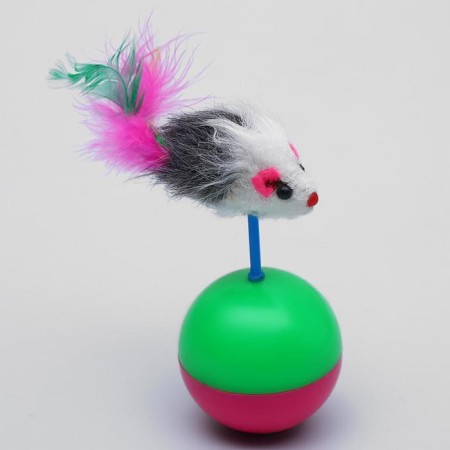 Игрушка-неваляшка "Мышь на шаре", микс цветов-1