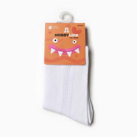 Children's socks with a net, white color, size 20-22-2