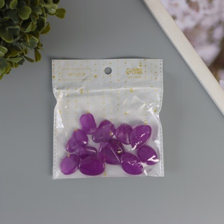 Decor for creativity plastic shines in the dark "purple pebbles" set of 12 pcs-3