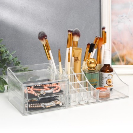 Organizer Casket Plastic 2 Boxes Transparent 9x15x30.5 cm-6