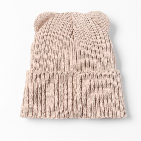 Children's hat minku, size 46-48, beige color-7