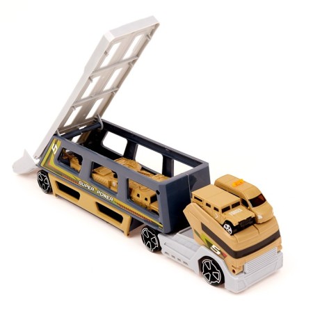 TRAILER truck with 6 machines and helicopter-6