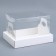 Box with a transparent lid under the roll white, 16.3 x 12.1 x 10.6 cm. Confectionery packaging