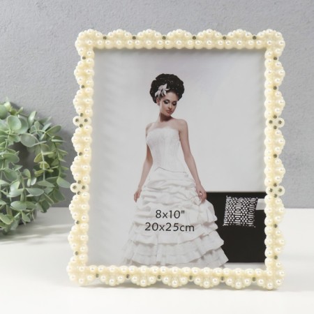 Photo frame 4152 20x25 cm "Pearls" plastic, col. white