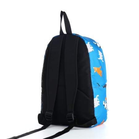 A backpack with a zipper, the color is blue-3