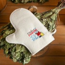 Mitten for a bath with embroidery 