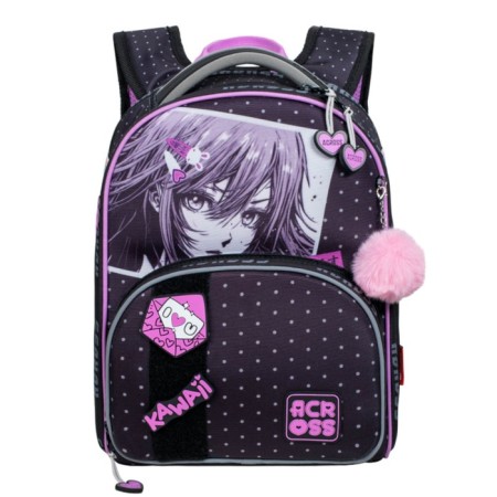 School backpack by Ergon. Spray Across 194 37*28*12 Virgin + Pen, Back Cher/Rose 24-194-7