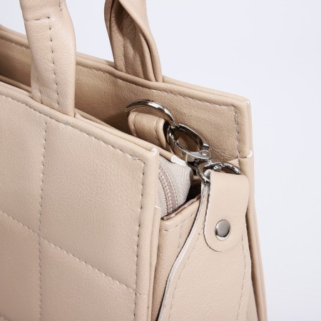 Female bag Textura, tout, medium size, beige color-4